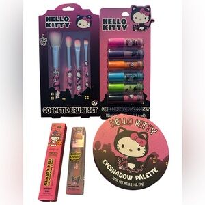 Hello Kitty Sanrio Spooky Cosmetic Brush Set and Makeup Bundle